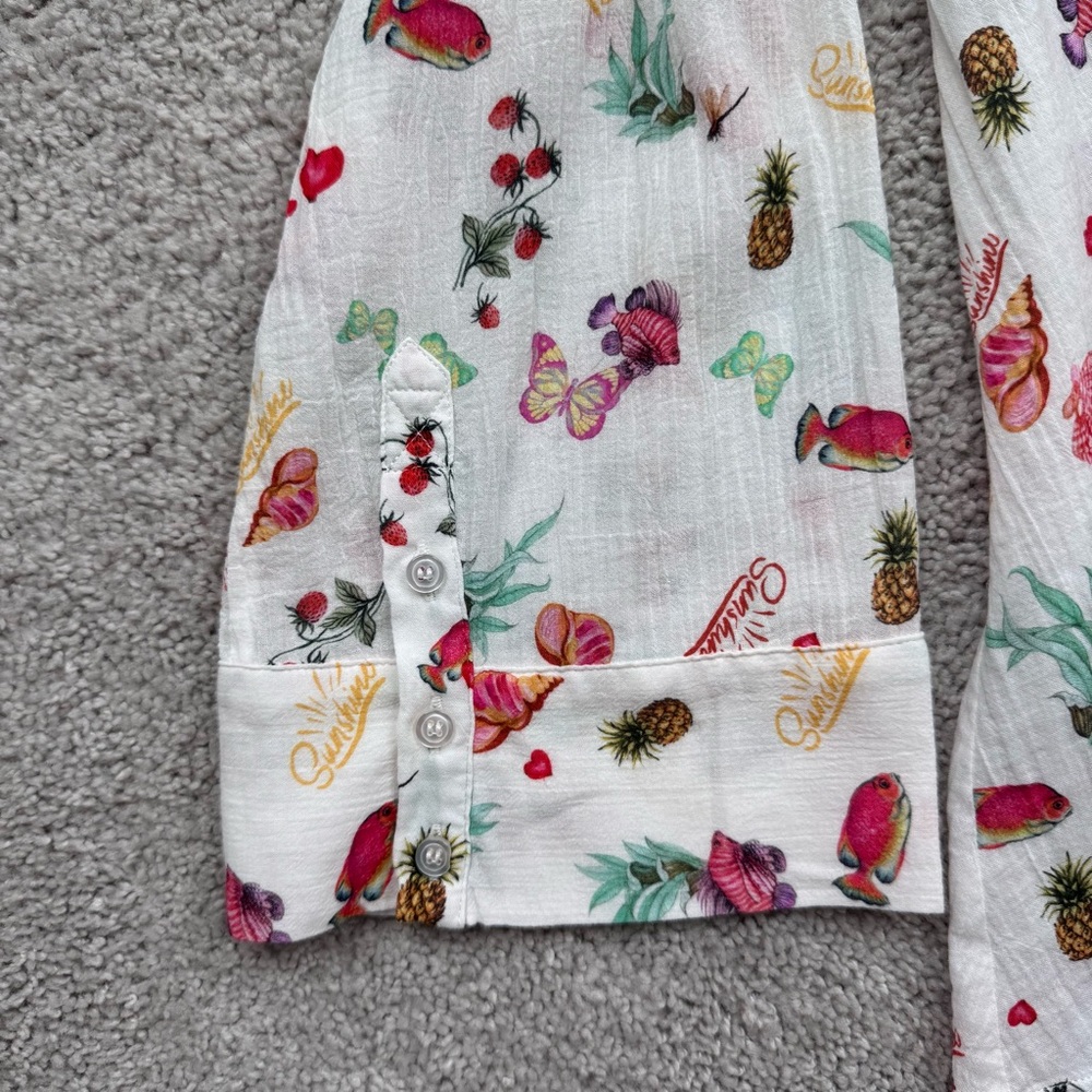 Amanda Uprichard Brio Cover Up Top & Shorts Set Fruit Salad Print Size M/L - Picture 5 of 10
